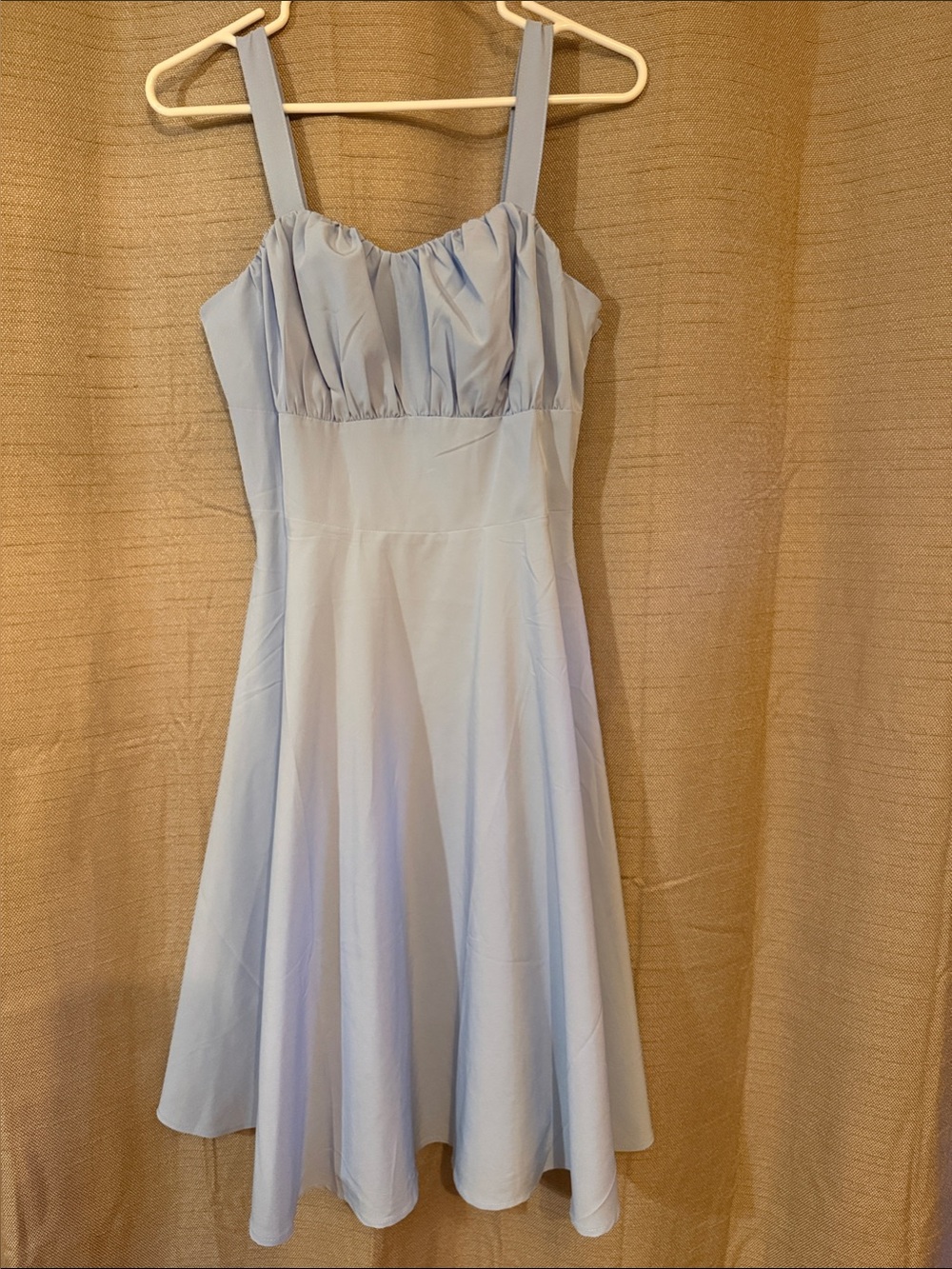 Light Blue Sundress with Gathered Bodice